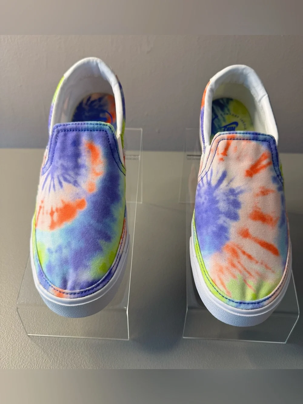 Nike Women's Slip-On Tie-Dye Sneakers - Purple, Green & Orange Size 8
